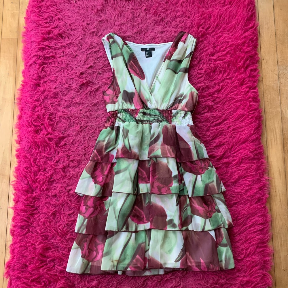 Spring Floral Tiered Dress